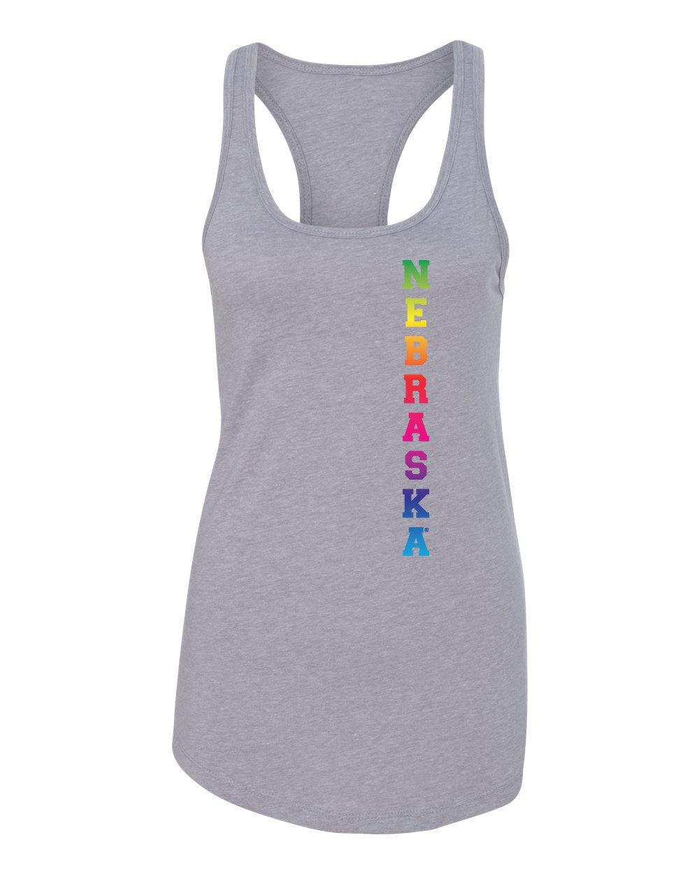 Women's Rainbow "NEBRASKA" Huskers Racerback Tank Top