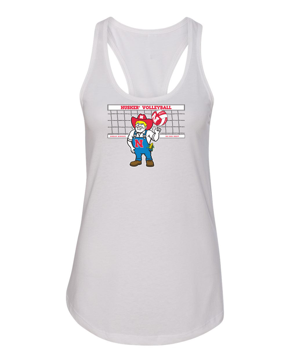 Women's Nebraska Huskers Tank Top - Nebraska Volleyball with Herbie Husker