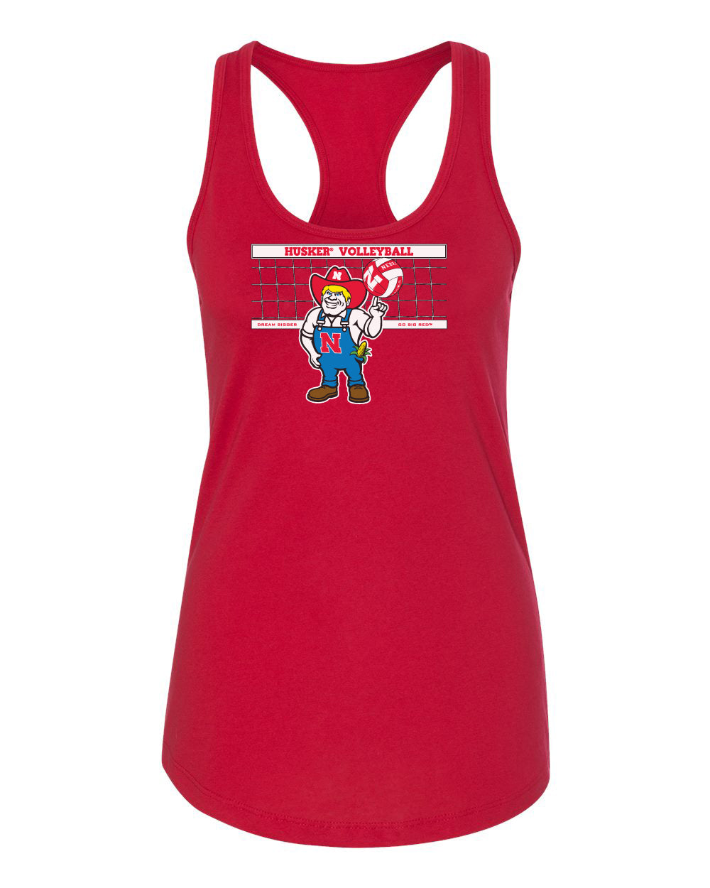 Women's Nebraska Huskers Tank Top - Nebraska Volleyball with Herbie Husker