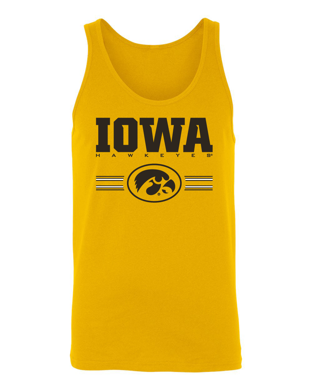 Women's Iowa Hawkeyes Tank Top - IOWA Hawkeyes Horizontal Stripe with Oval Tigerhawk