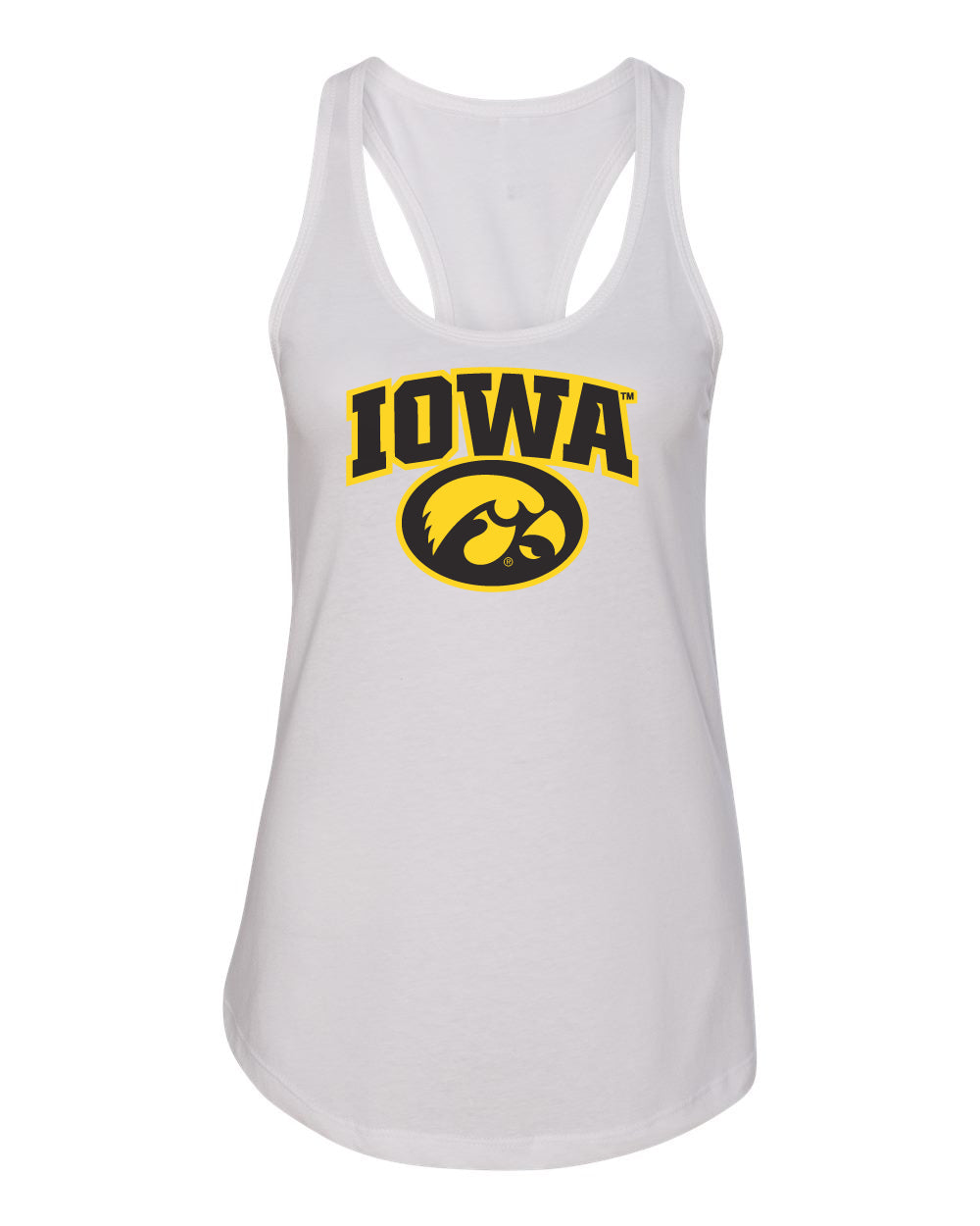 Women's Iowa Hawkeyes Tank Top - IOWA Oval Tigerhawk on White