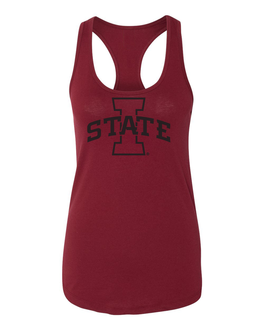 Women's Iowa State Cyclones Tank Top - Primary Logo Black on Cardinal