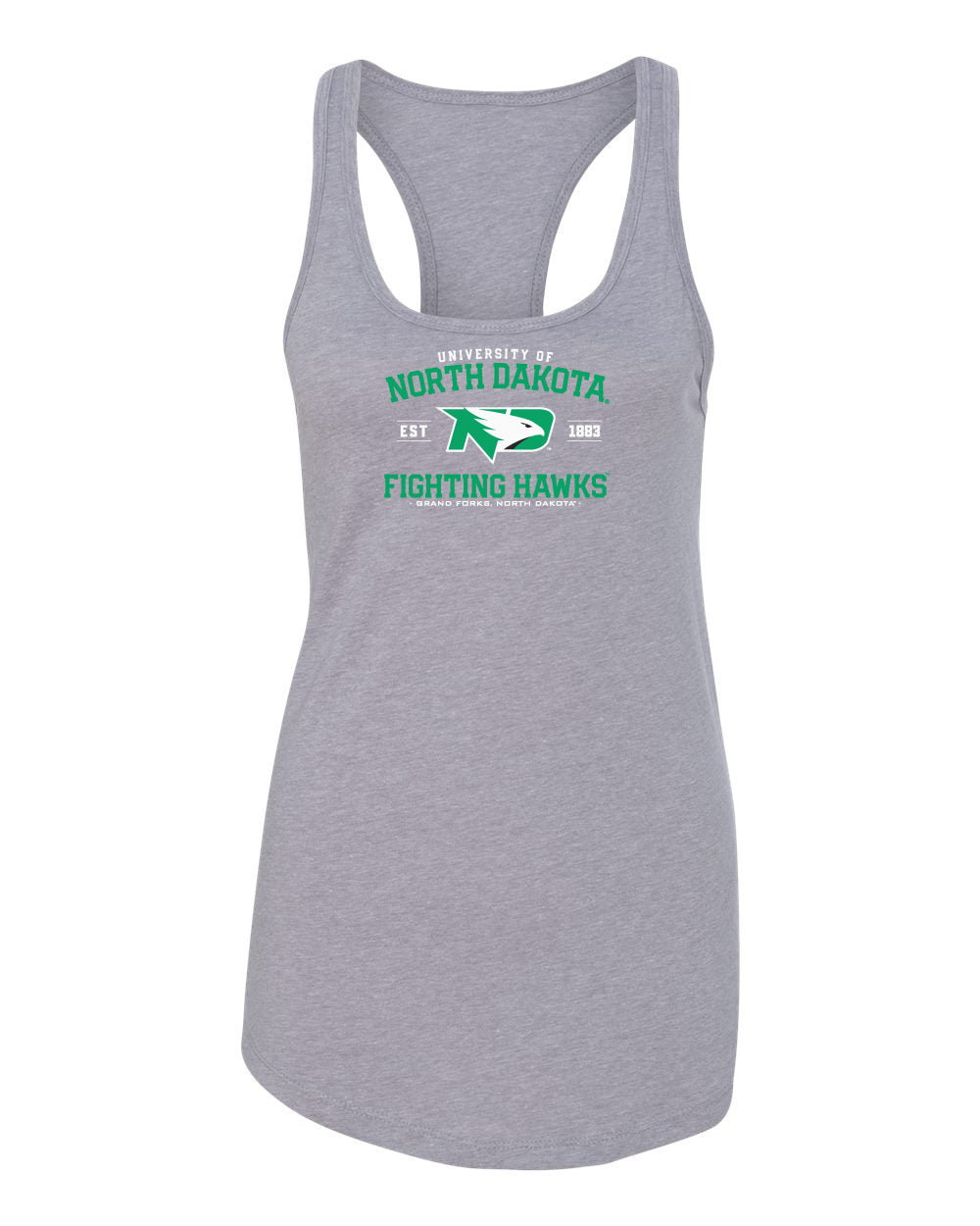 Women's North Dakota Fighting Hawks Tank Top - North Dakota Arch Primary Logo