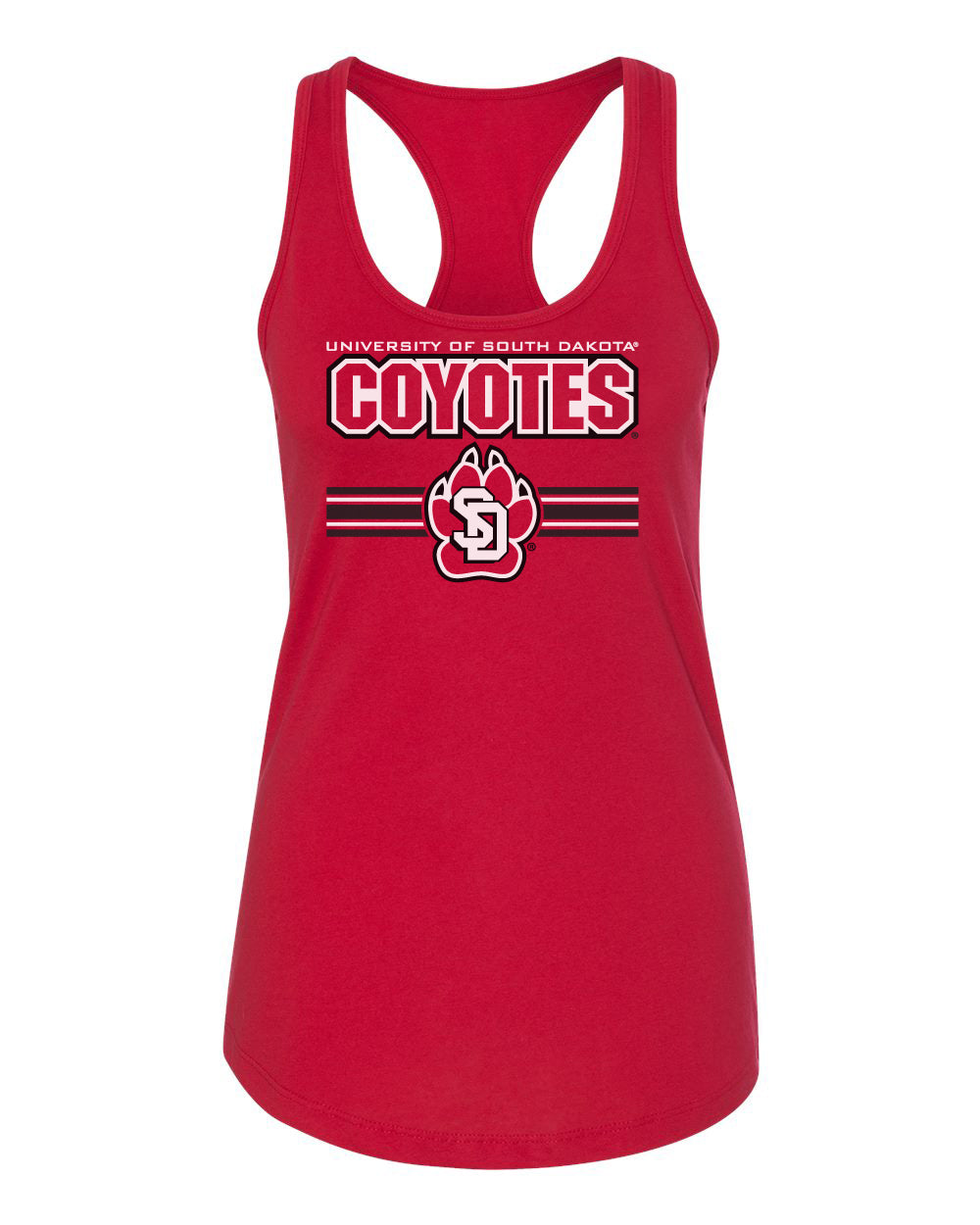 Women's South Dakota Coyotes Tank Top - USD Coyotes Stripe Paw Print
