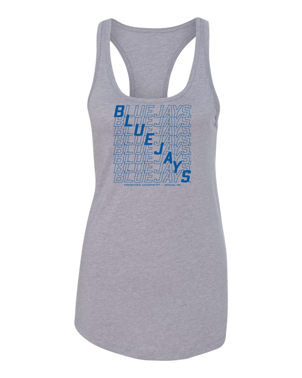 Women's Creighton Bluejays Tank Top - Bluejays Diagonal Echo