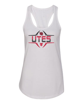 Women's Utah Utes Tank Top - Striped UTES Football Laces