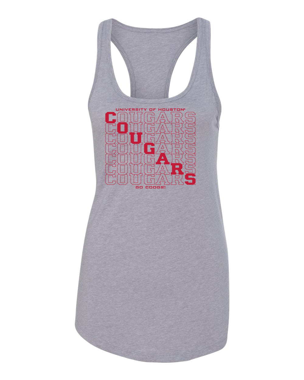 Women's Houston Cougars Tank Top - Diagonal Cougars Echo