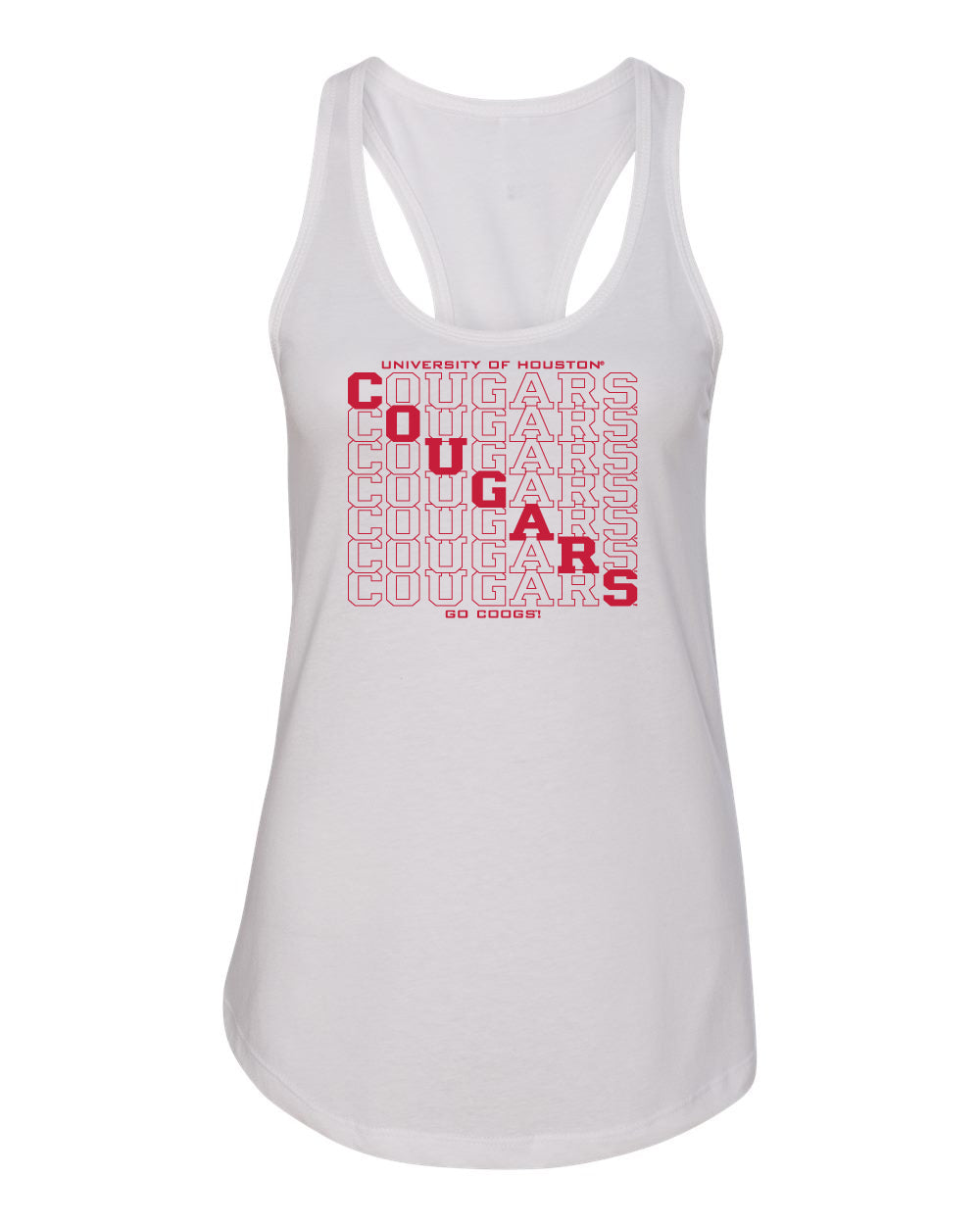 Women's Houston Cougars Tank Top - Diagonal Cougars Echo