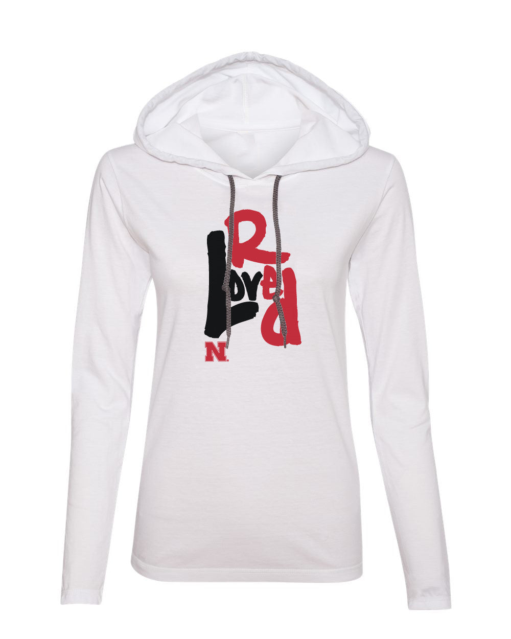 Women's Nebraska Cornhuskers "Love Red" Long Sleeve Hoody