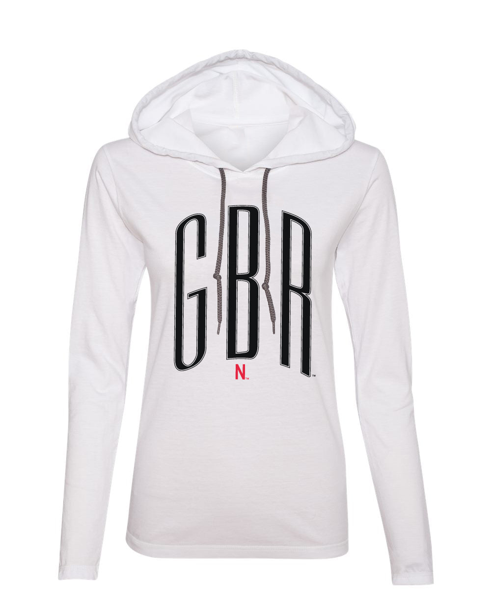 Women's Nebraska Huskers Long Sleeve Hooded Tee Shirt - Black GBR