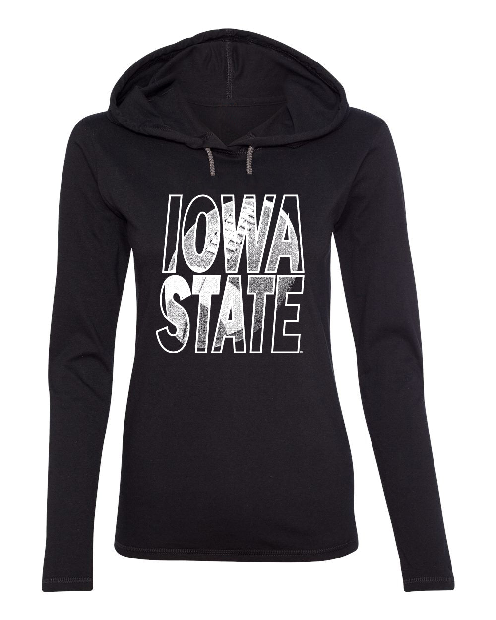 Women's Iowa State Cyclones Long Sleeve Hooded Tee Shirt - Iowa State Football Image