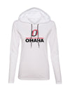 Women's Omaha Mavericks Long Sleeve Hooded Tee Shirt - University of Nebraska Omaha with Primary Logo on White
