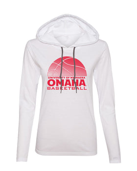 Women's Omaha Mavericks Long Sleeve Hooded Tee Shirt - UNO Basketball
