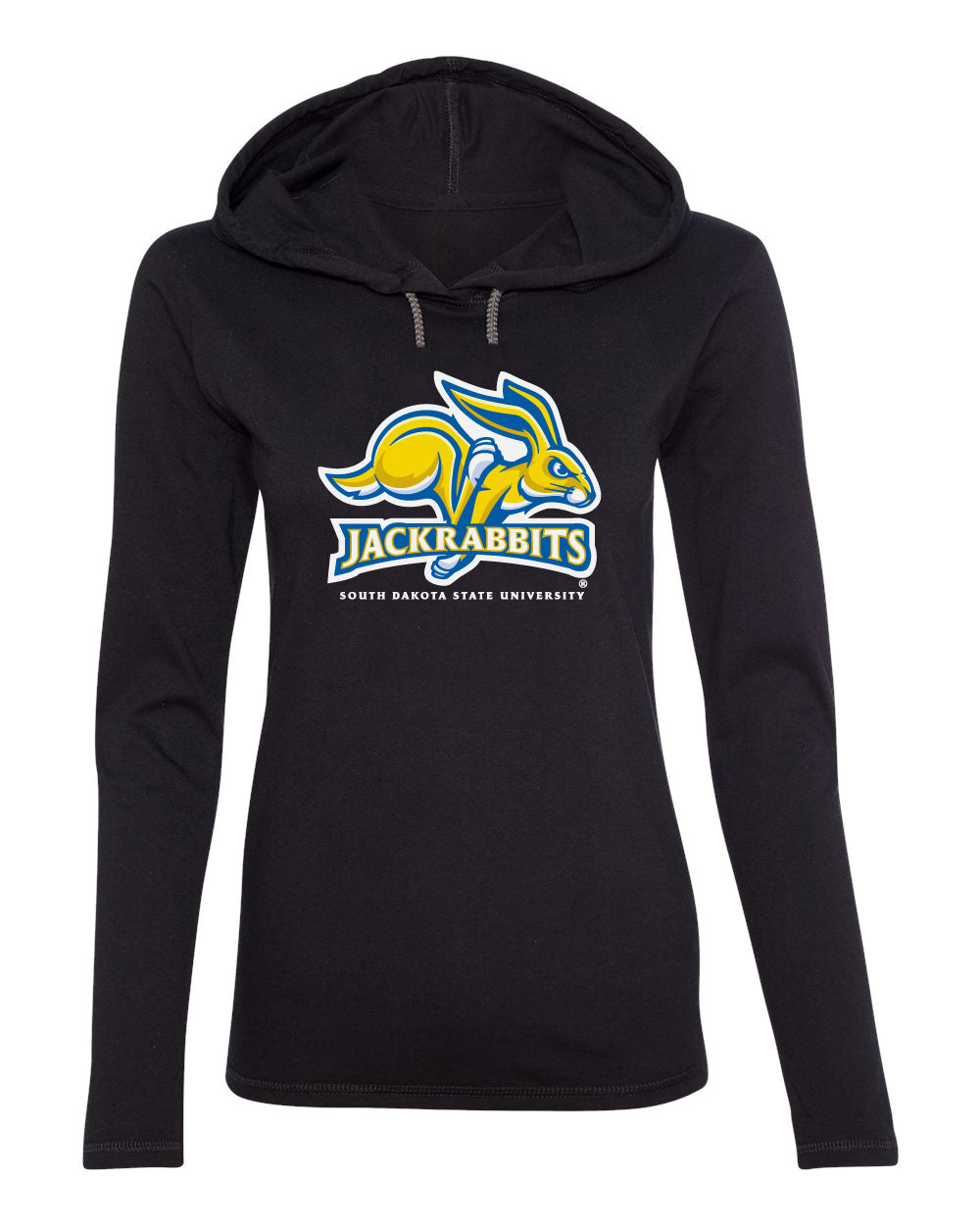 Women's South Dakota State Jackrabbits Long Sleeve Hooded Tee Shirt - SDSU Jackrabbits Primary Logo