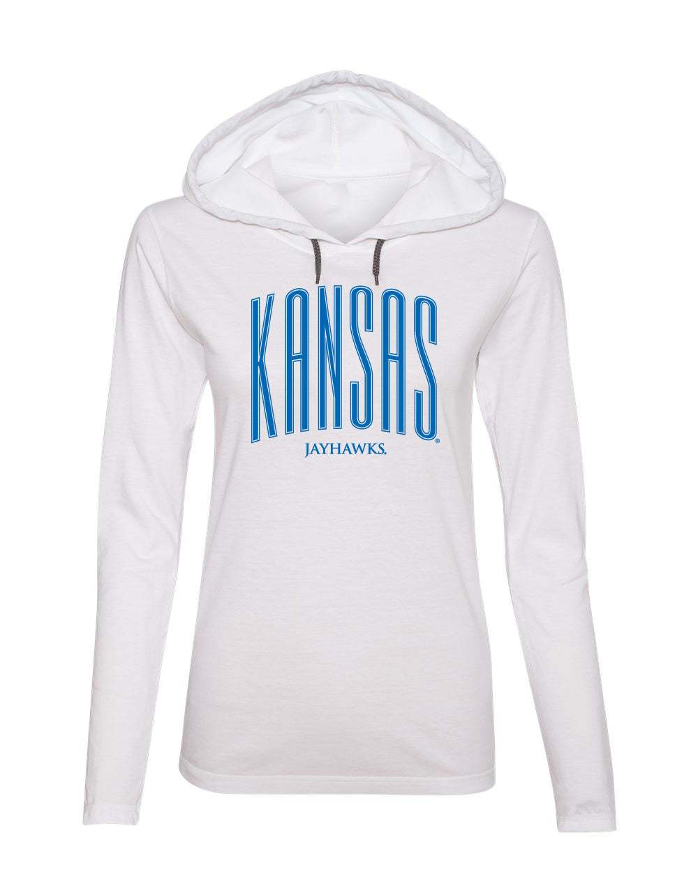 Women's Kansas Jayhawks Long Sleeve Hooded Tee Shirt - Tall Kansas Small Jayhawks