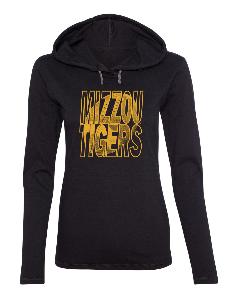 Women's Missouri Tigers Long Sleeve Hooded Tee Shirt - Mizzou Tigers Football Image