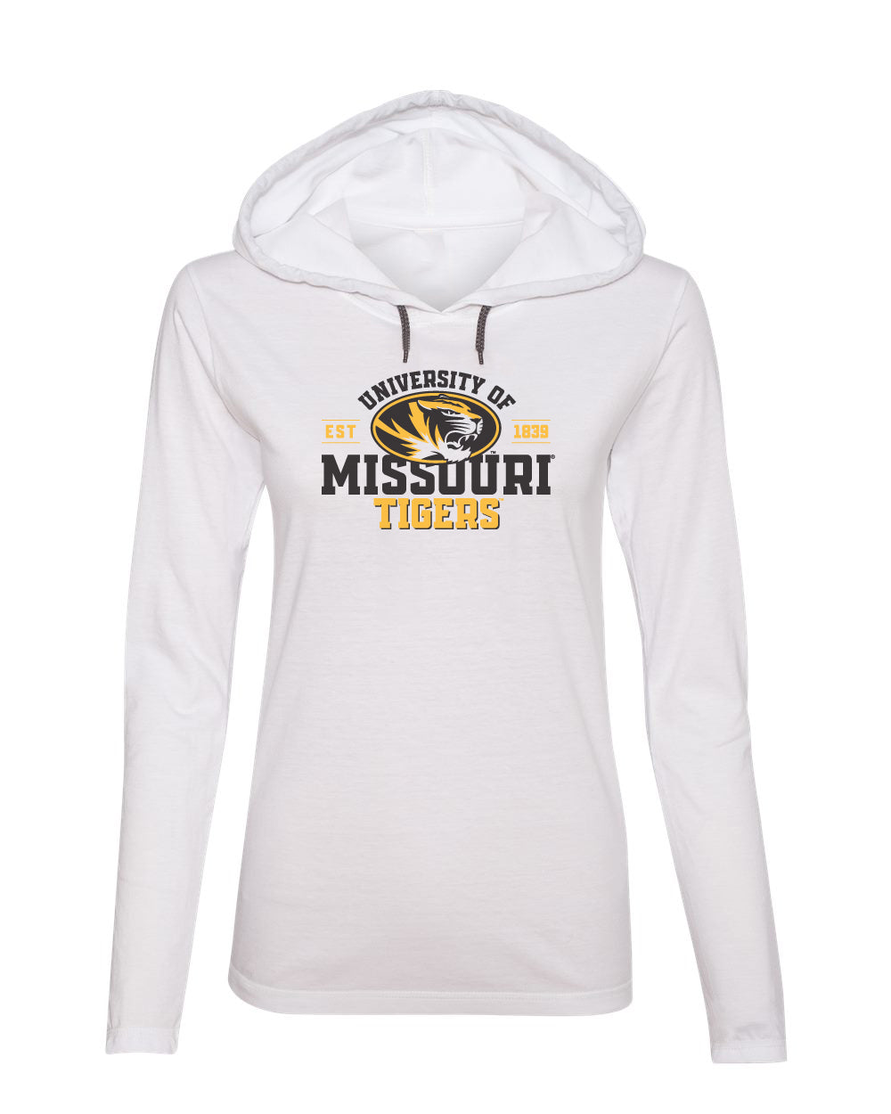 Women's Missouri Tigers Long Sleeve Hooded Tee Shirt - University of Missouri Est 1839