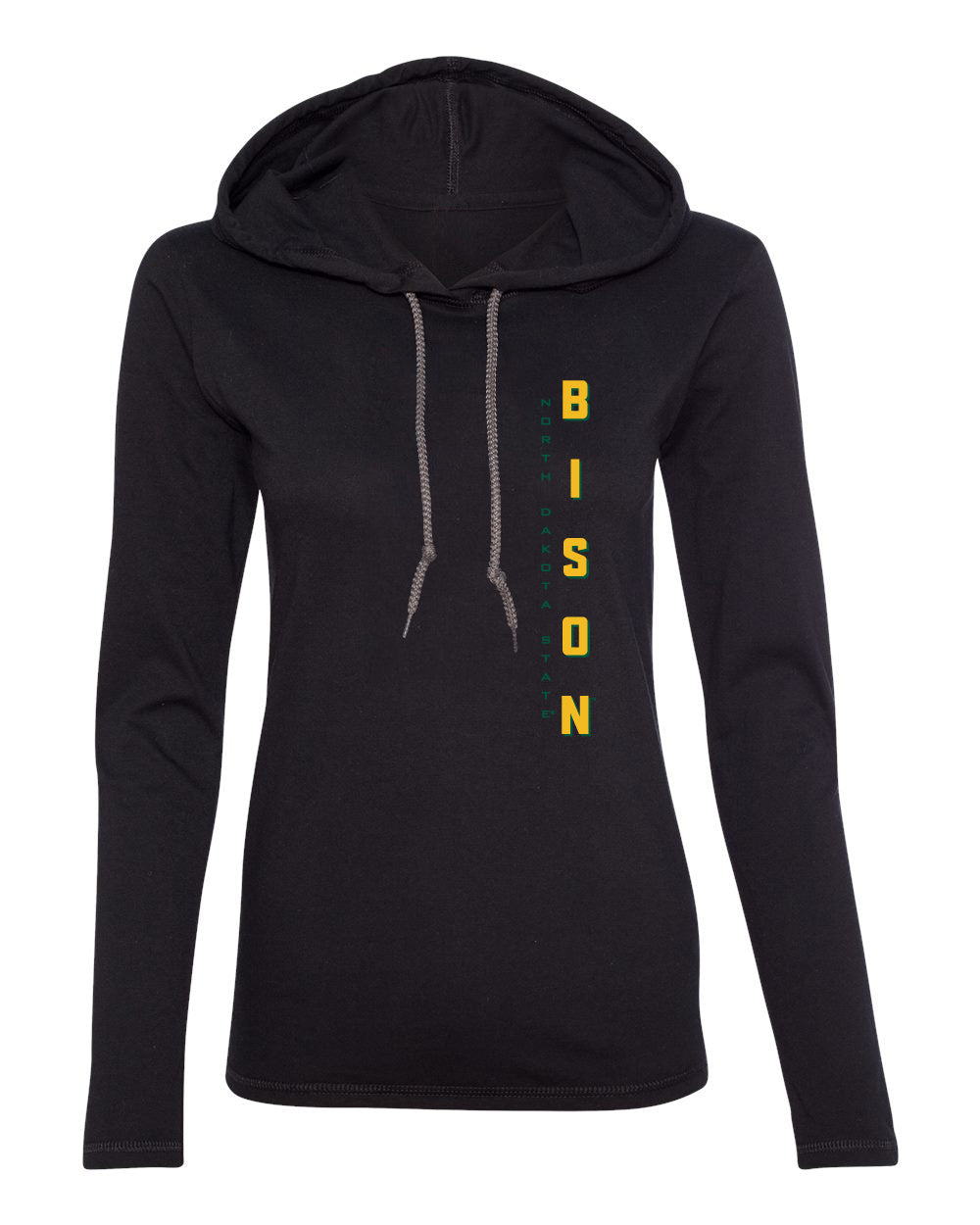 Women's NDSU Bison Long Sleeve Hooded Tee Shirt - Vertical BISON