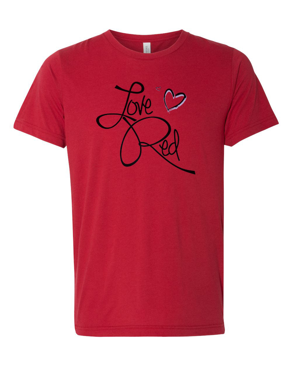 Women's Nebraska Cornhuskers "LOVE RED" Hearts Premium Tri-Blend Tee Shirt