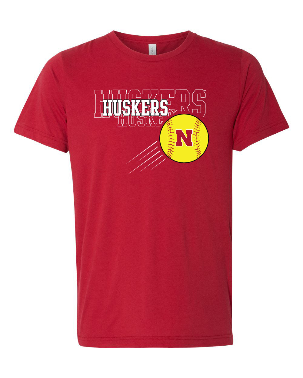 Women's Nebraska Huskers x 3 Softball Premium Tri-Blend Tee Shirt