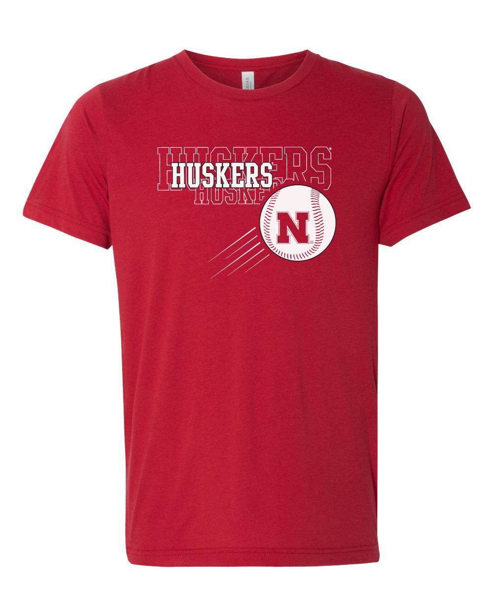 Women's Nebraska Huskers x 3 Baseball Premium Tri-Blend Tee Shirt