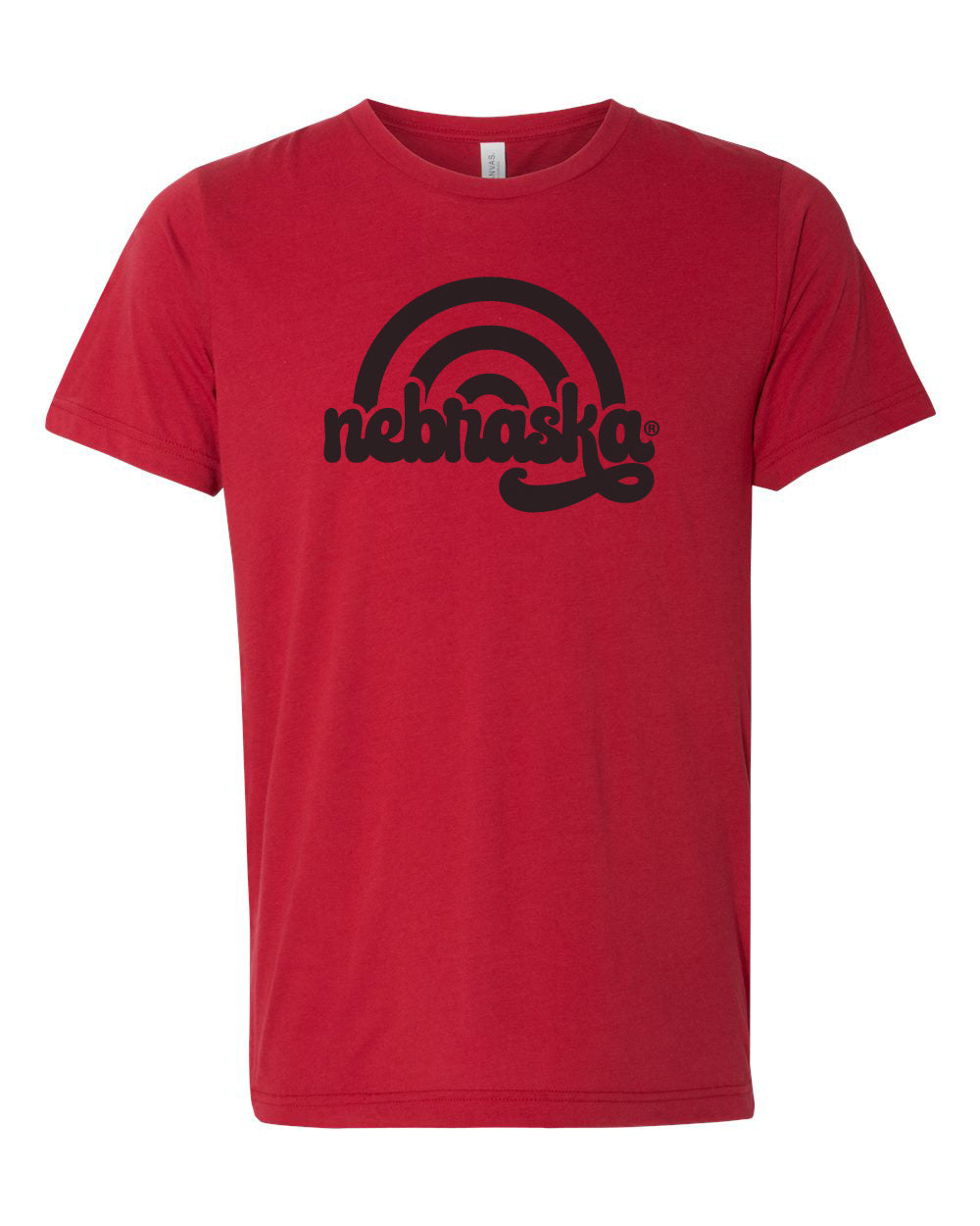Women's Nebraska Huskers Premium Tri-Blend Tee Shirt - Retro Nebraska Rainbow