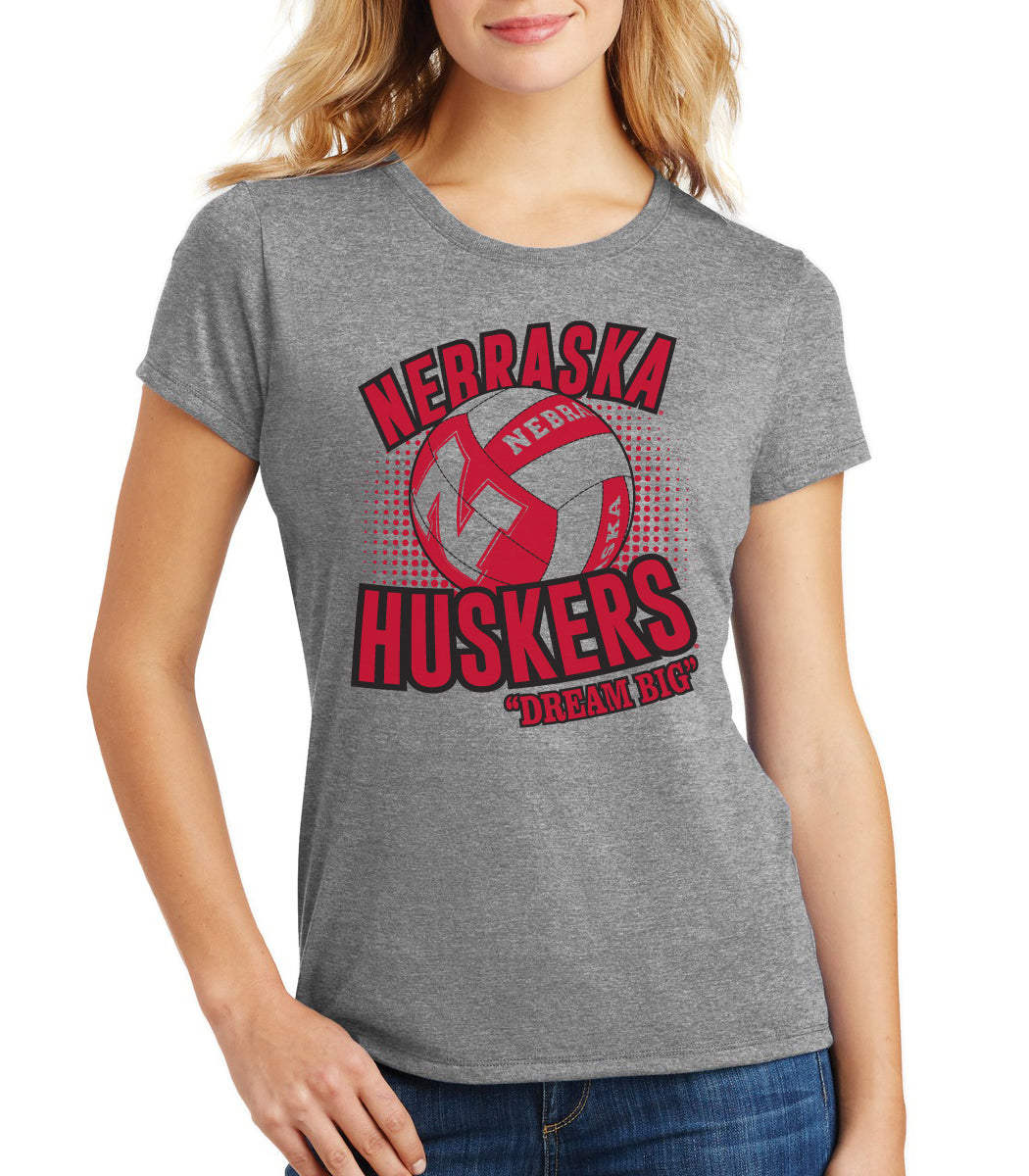 Women's Nebraska Huskers Premium Tri-Blend Tee Shirt - Huskers Volleyball Dream Big
