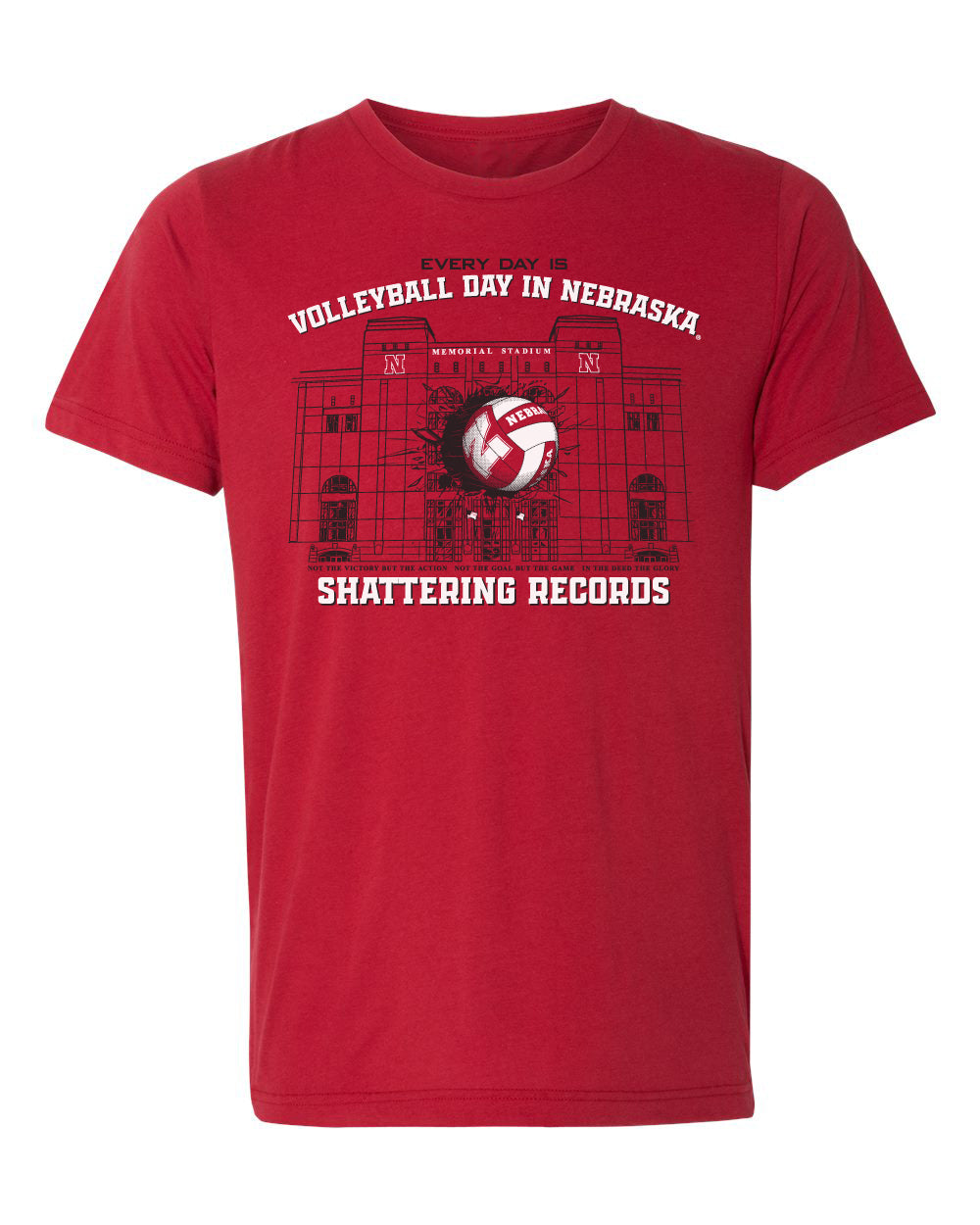 Women's Nebraska Huskers Premium Tri-Blend Tee Shirt - Volleyball Day in Nebraska