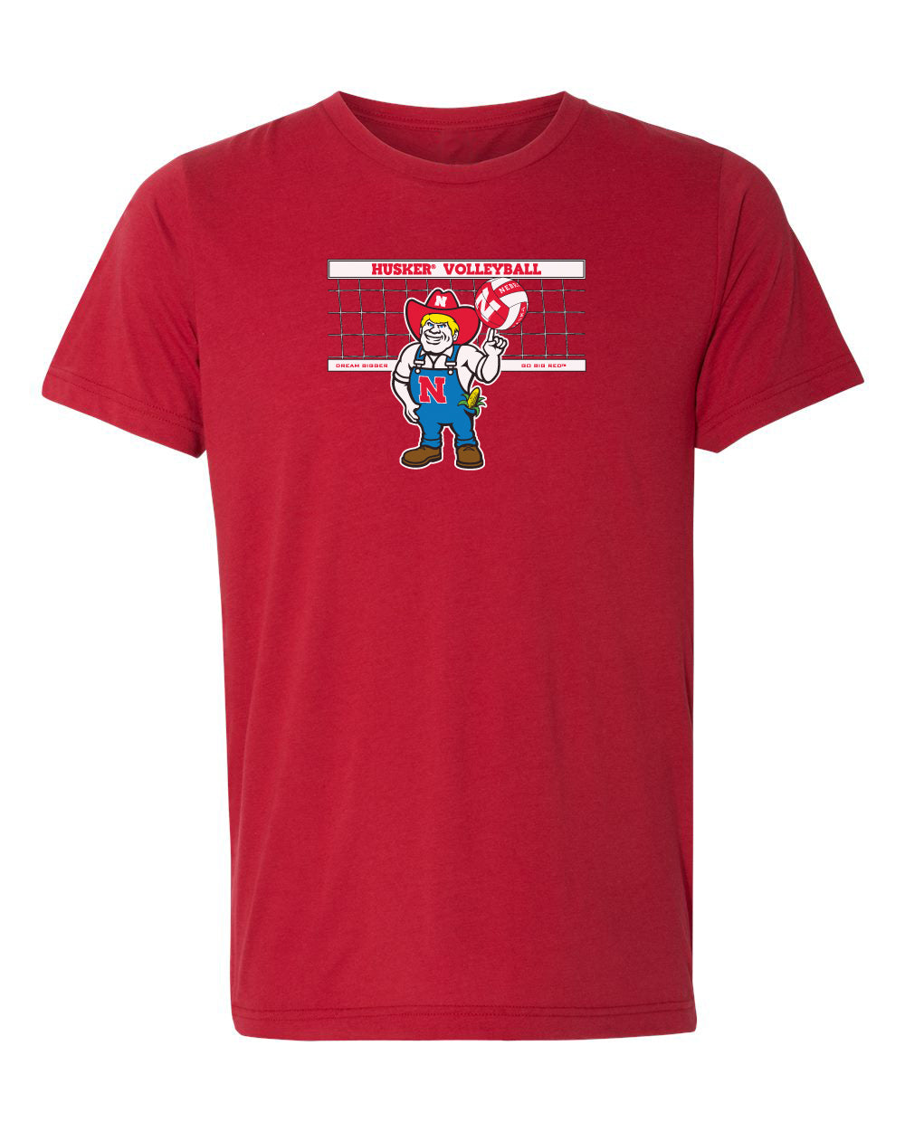 Women's Nebraska Huskers Premium Tri-Blend Tee Shirt - Nebraska Volleyball with Herbie Husker