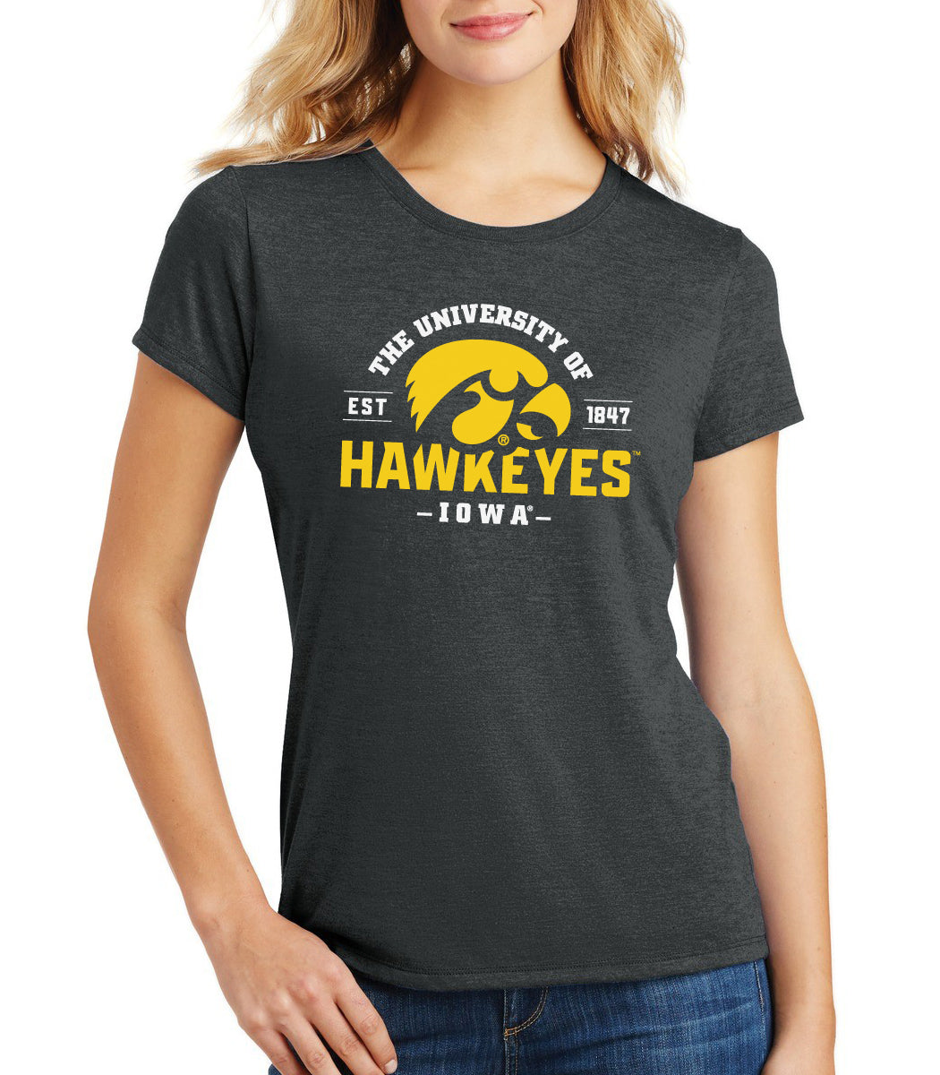 Women's Iowa Hawkeyes Premium Tri-Blend Tee Shirt - The University of Iowa Hawkeyes EST 1847