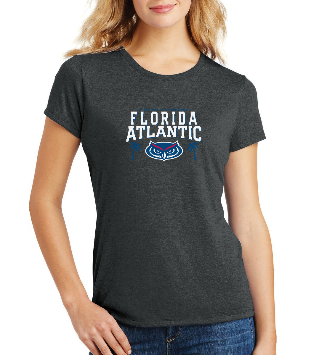 Women's Florida Atlantic Owls Premium Tri-Blend Tee Shirt - FAU Owls Winning in Paradise