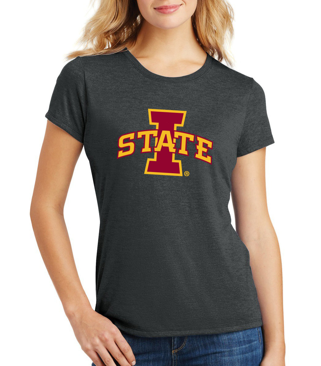 Women's Iowa State Cyclones Premium Tri-Blend Tee Shirt - ISU I-STATE Logo