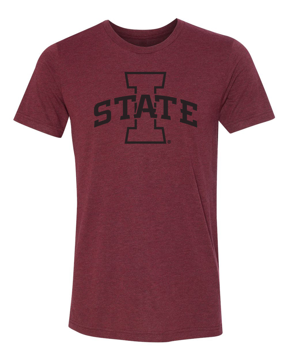 Women's Iowa State Cyclones Premium Tri-Blend Tee Shirt - Primary Logo Black on Cardinal