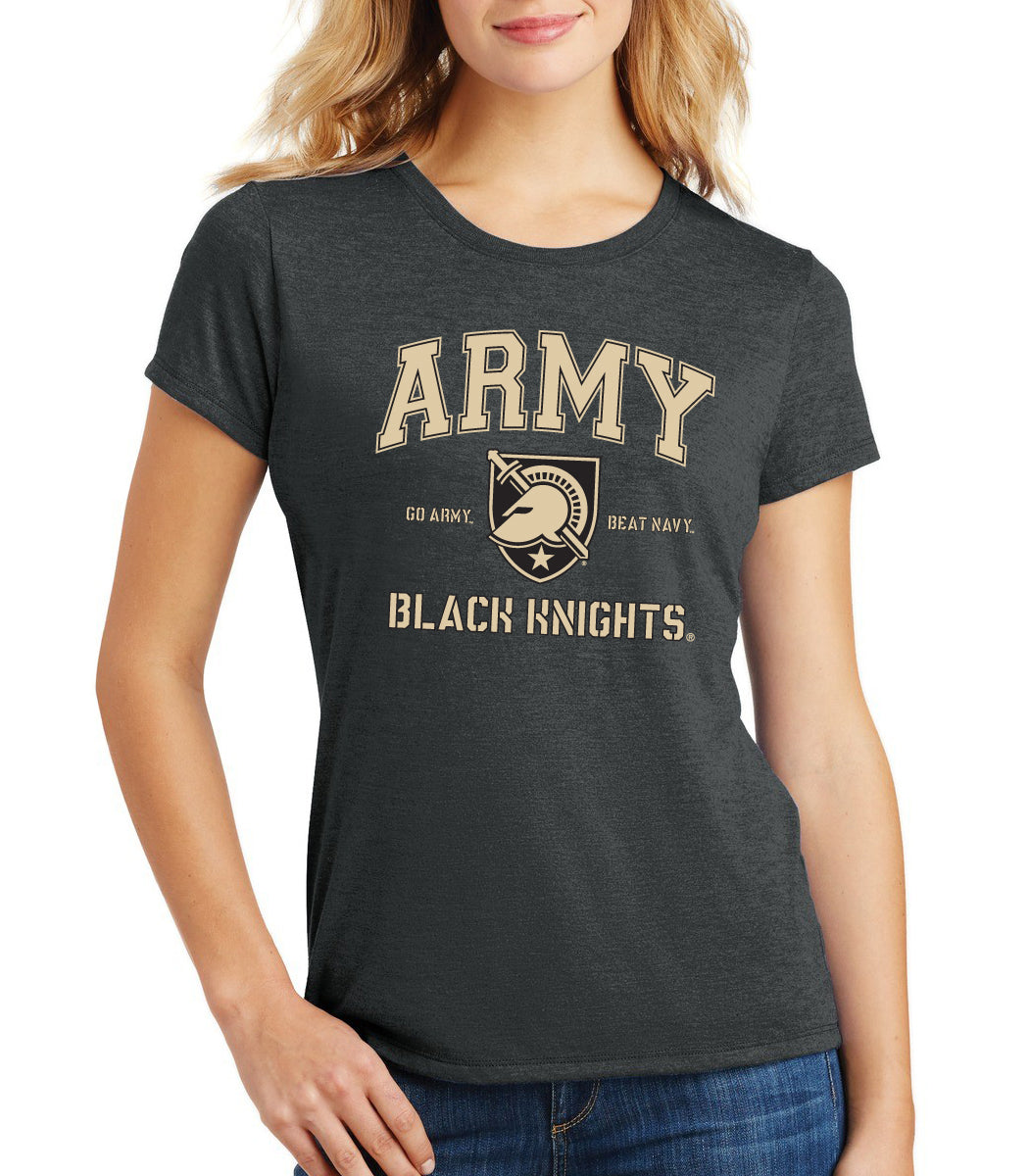 Women's Army Black Knights Premium Tri-Blend Tee Shirt - Army Arch Primary Logo
