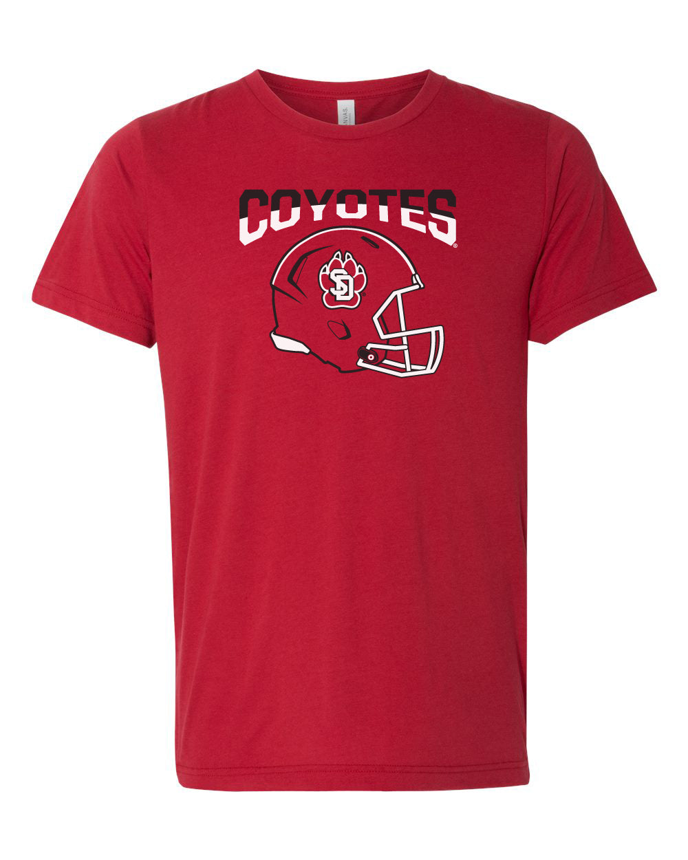 Women's South Dakota Coyotes Premium Tri-Blend Tee Shirt - USD Football Helmet