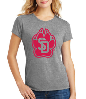 Women's South Dakota Coyotes Premium Tri-Blend Tee Shirt - SD Coyote Paw