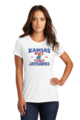 Women's Kansas Jayhawks Premium Tri-Blend Tee Shirt - Rock Chalk Jayhawks