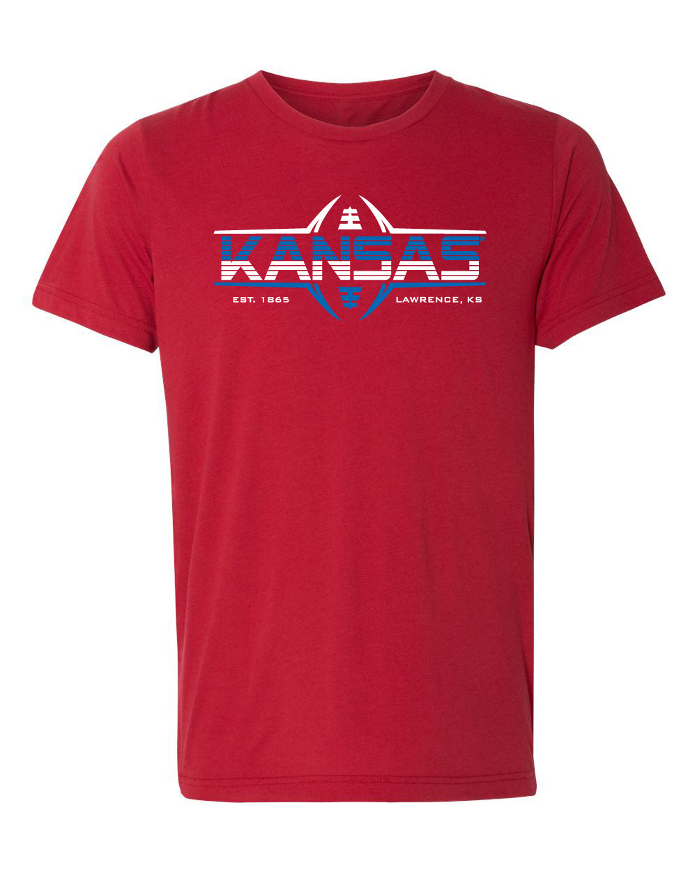 Women's Kansas Jayhawks Premium Tri-Blend Tee Shirt - Kansas Football Laces
