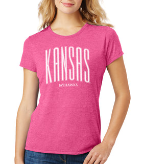 Women's Kansas Jayhawks Premium Tri-Blend Tee Shirt - Tall Kansas Small Jayhawks