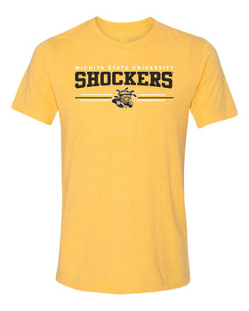Women's Wichita State Shockers Premium Tri-Blend Tee Shirt - Wichita State Shockers 3 Stripe