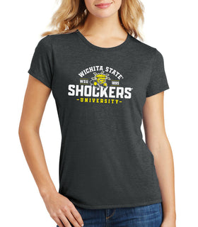 Women's Wichita State Shockers Premium Tri-Blend Tee Shirt - Arc Wichita State Shockers