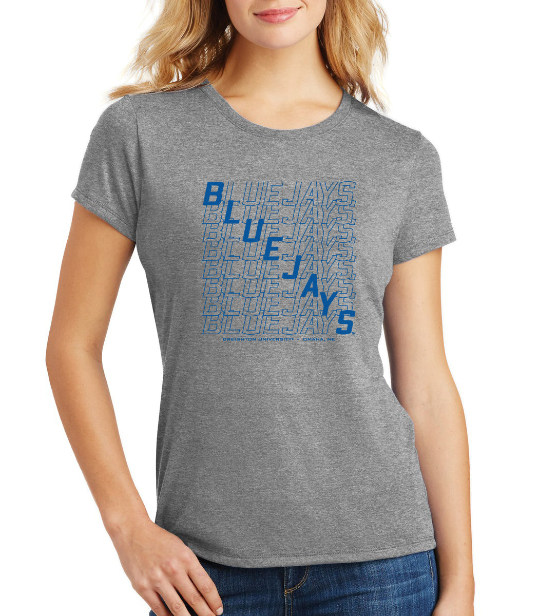 Women's Creighton Bluejays Premium Tri-Blend Tee Shirt - Bluejays Diagonal Echo