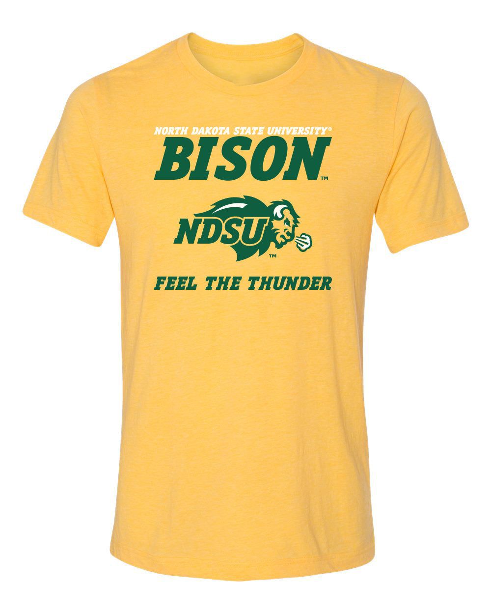 Women's NDSU Bison Premium Tri-Blend Tee Shirt - Bison Feel The Thunder