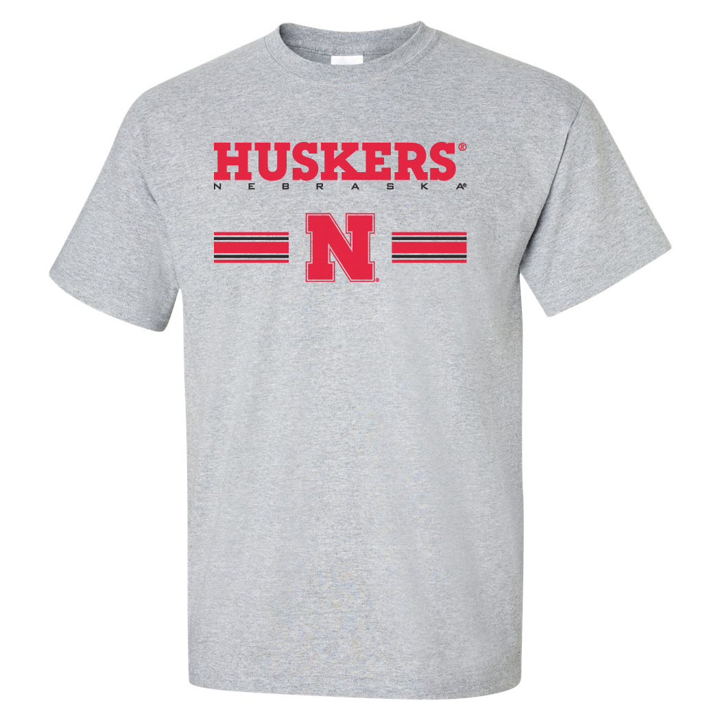 Nebraska Husker Tee Shirt - HUSKERS Stripe N