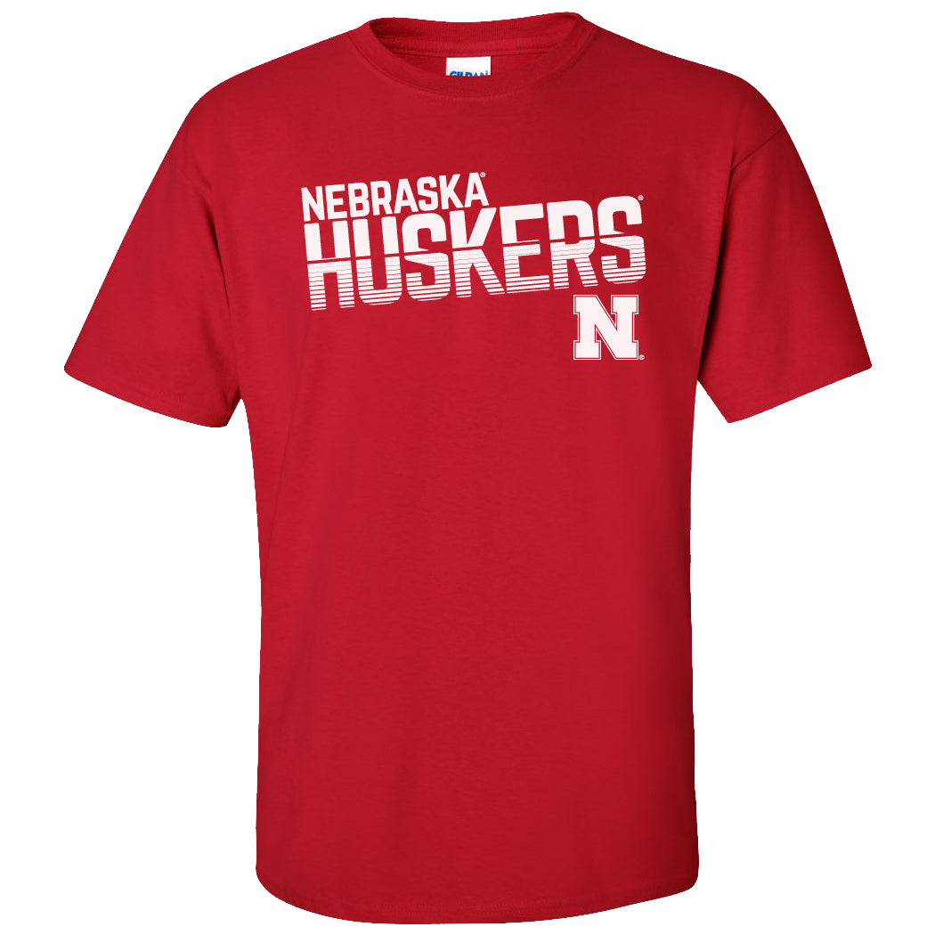 Nebraska Huskers Tee Shirt - Huskers Stripe Fade