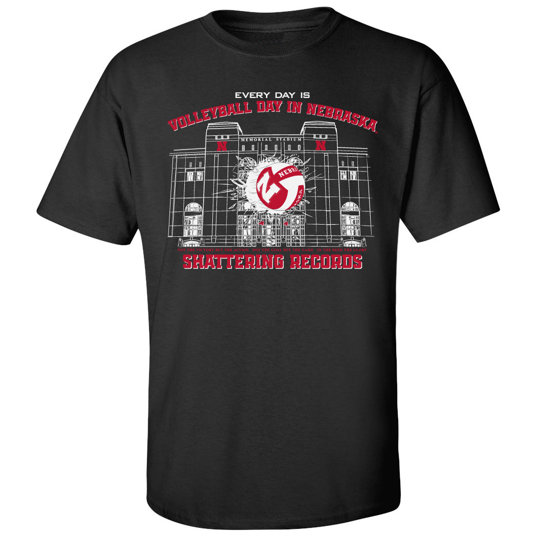 Nebraska Huskers Tee Shirt - Volleyball Day in Nebraska