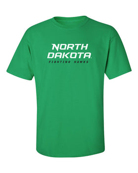 North Dakota Fighting Hawks Tee Shirt - Official Stacked UND Word Mark