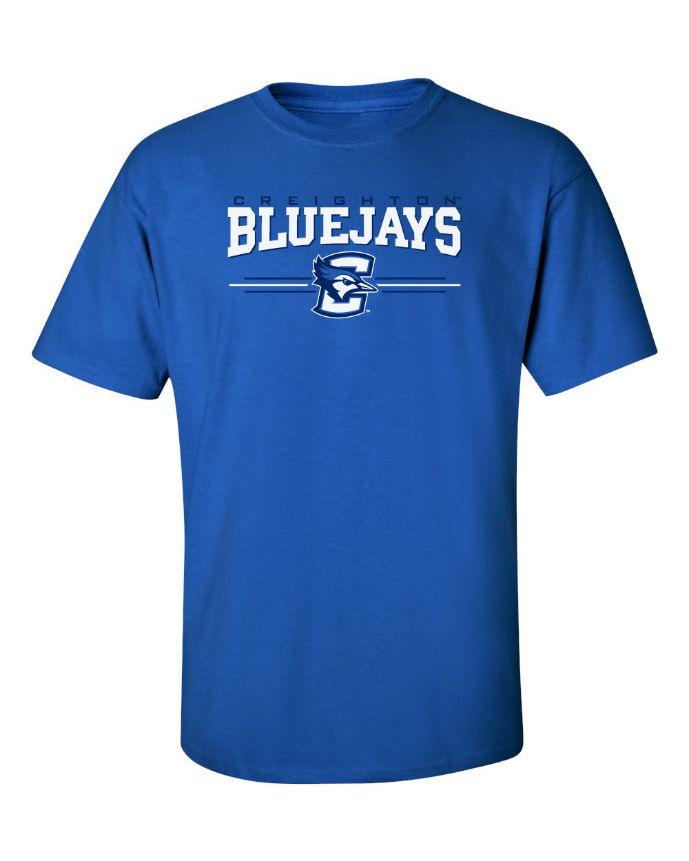 Creighton Bluejays Tee Shirt - Bluejays 3 Stripe Primary Logo