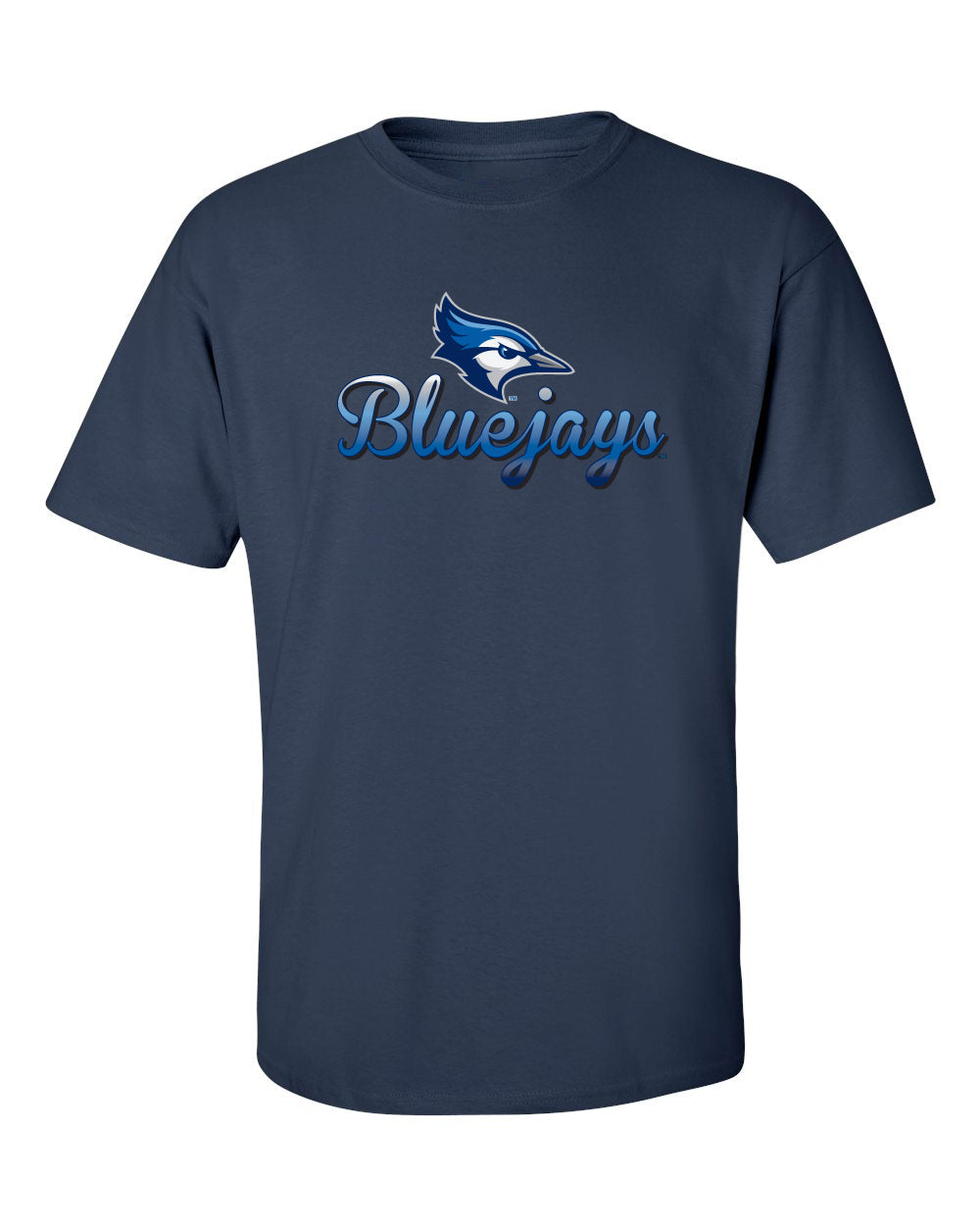 Creighton Bluejays Tee Shirt - Script Bluejays Full Color Fade