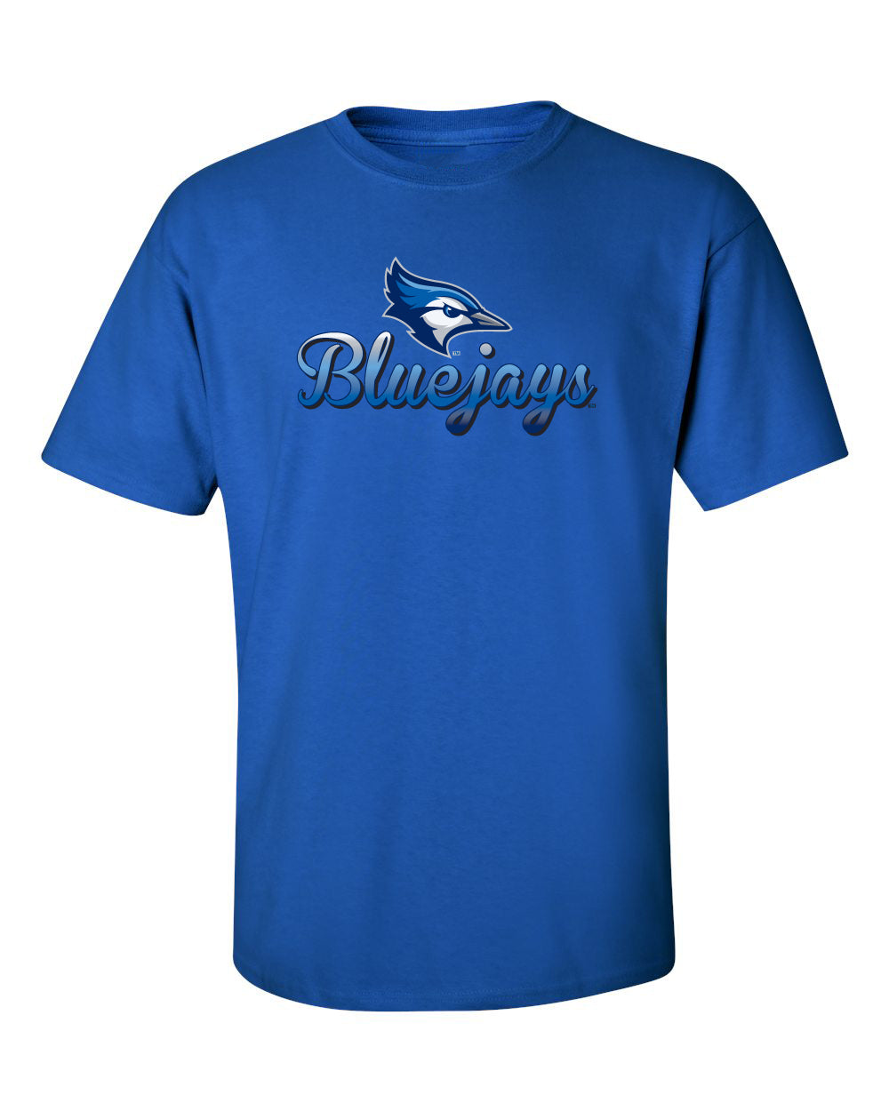 Creighton Bluejays Tee Shirt - Script Bluejays Full Color Fade